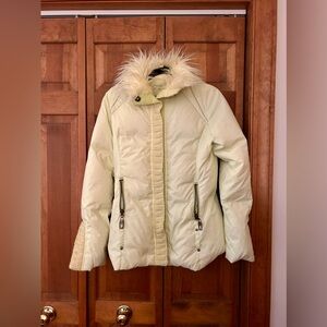 Miss Sixty Women’s Sz M Retro, Mod Inspired Puffer Cute W/ Faux Fur Collar Trim